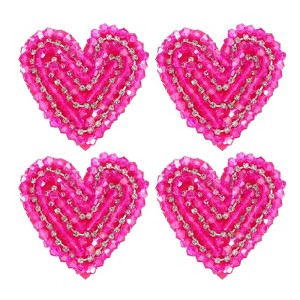 Unique Bargains Heart Rhinestone Cloth Sew on Applique Patches - 1 of 4