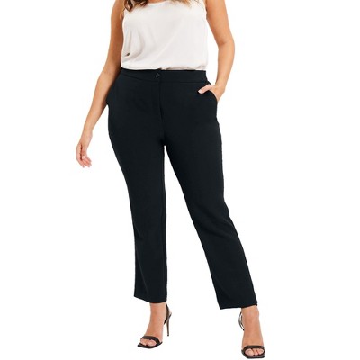 June + Vie By Roaman's Women's Plus Size Curvie Fit Corner Office Pants ...