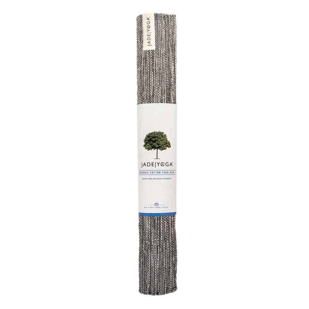 JadeYoga Organic Hand Loomed Yoga Mat - Black (7.9mm)