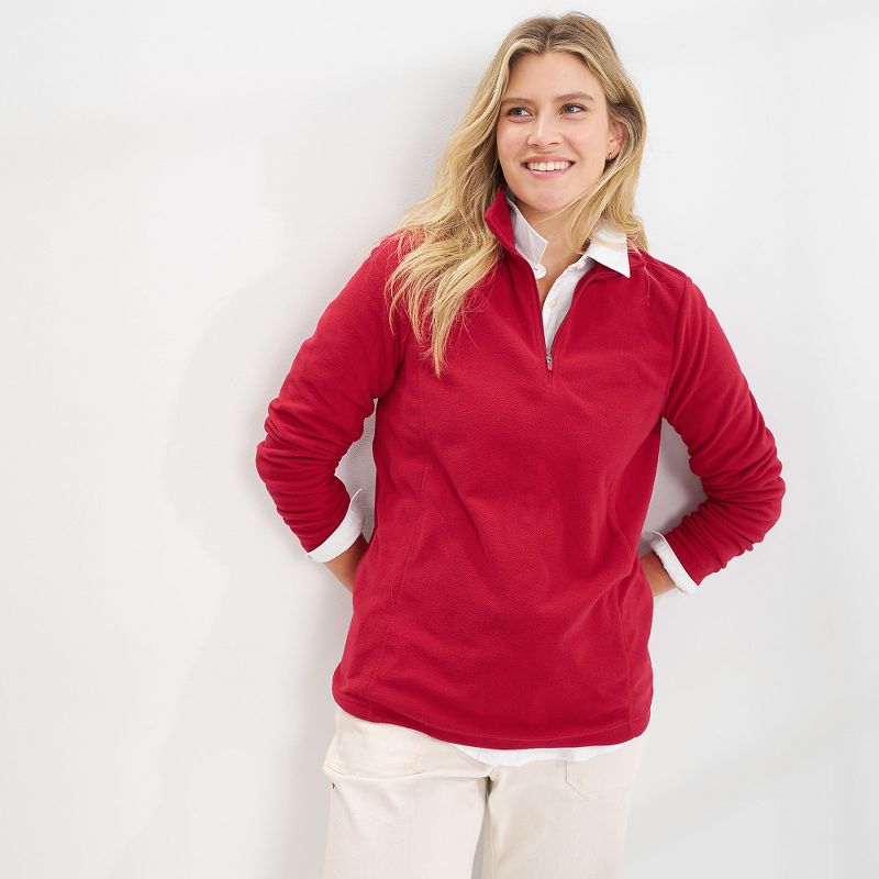 Lands' End Women's Tall Quarter Zip Fleece Pullover Top, 4 of 6