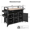 52.8"W Wicker Outdoor Grill Cart with Extended Table Top, Rolling Kitchen Island with Ample Storage, Spice Racks & Lockable Wheels-ModernLuxe - 4 of 4