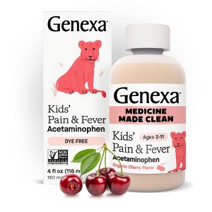 Genexa Kids' Pain & Fever Syrup - Acetaminophen - Cherry - 4 fl oz - 1 of 4