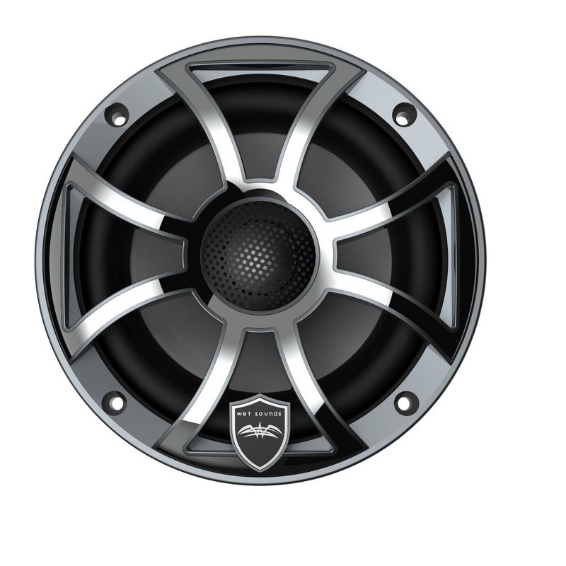 Wet Sounds REVO 6-XSG-SS GunMetal XS/Stainless Overlay Grill 6.5 Inch Marine LED Coaxial Speakers (pair), 2 of 8