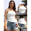 INSPIRE CHIC Women's Strapless Asymmetrical Hem Double Lined Bandeau Summer Going Out Tube Top - 2 of 4