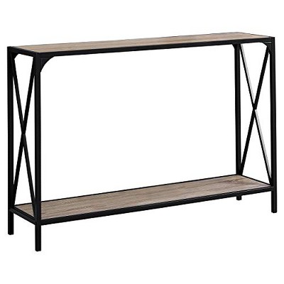 Monarch Specialties Accent Table, Console, Entryway, Narrow, Sofa, Living Room, Bedroom, Brown Laminate, Black Metal, Contemporary, Modern