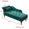 Beautyolove 60.6" Velvet Chaise Lounge Buttons Tufted Nailhead Trimmed Solid Wood Legs with 1 Pillow,Green - 3 of 4