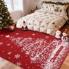 Christmas Rugs for Bedroom 5x7 Snowflake Christmas Tree Print Floor Mats with Non-Slip Backing, Foldable Thin Indoor Carpet - 4 of 4