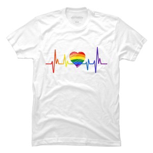 Adult Design By Humans Pride Heartbeat Heart Love By KangThien T-Shirt - 1 of 2