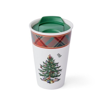 Spode Christmas Tree Tartan Travel Mug, 8 Ounce