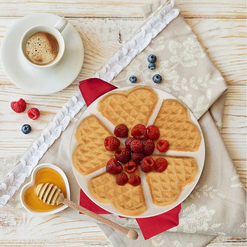 Heart Waffle Maker - Makes 5 Heart-Shaped Waffles - Non-Stick Electric Waffle Iron w Adjustable Browning Control, 2 of 5