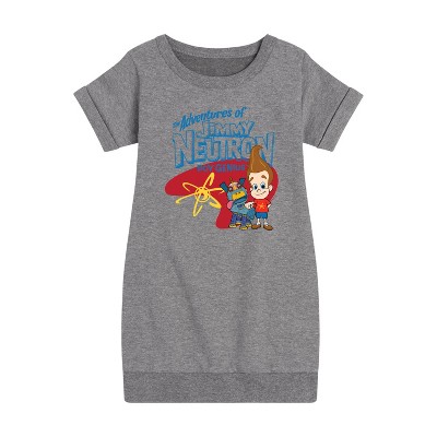 - Jimmy Neutron - Adventures of Jimmy Neutron Graphic Short Sleeve Fleece Dress