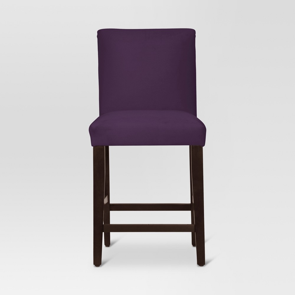 Photos - Chair Skyline Furniture 25" Parsons Counter Height Barstool - Velvet Aubergine: Upholstered, Rubberwood Legs, Armless