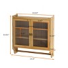 FURNIinspire Kitchen And Dining Cabinets Vintage Glass Door Wood Wall Cabinet, Dining Room Pantry Cabinet With Towel Rack, Brown, 7.08"*24.8"*23.62" - 3 of 4