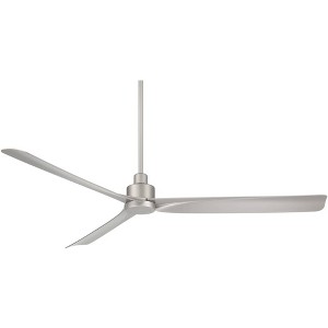 Casa Vieja 60" Sailplane Modern Industrial Indoor Outdoor Ceiling Fan 3 Blade Remote Control Silver Finish Bedroom Patio Living Room Damp Rated - 1 of 4