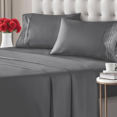 Cgk Linens 4 Piece Microfiber Sheet Set In Dark Grey, Size Twin : Target