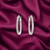 Slickblue Classic Rhodium Plated Inside-Out Hoop Earrings for Women, 1.8ct Round CZ Stones, Lever Back Closure - 2 of 3