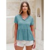 EXLURA Women's Summer Short Sleeve Peplum Babydoll Tops Cute V Neck T Shirts - 3 of 4