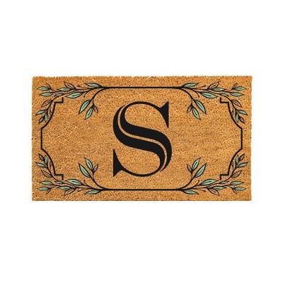 28" x 16" Monogram Coir Mat, Letter  "S"