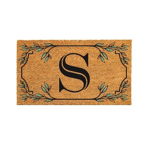 28" x 16" Monogram Coir Mat, Letter  "S" - 1 of 4