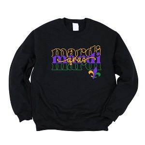 Simply Sage Market Women's Graphic Sweatshirt Mardi Stacked Cursive - 1 of 3