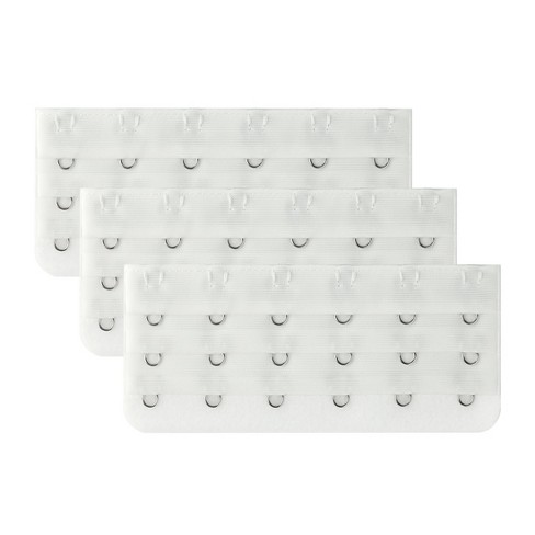Allegra K Women's Bra Extender Brassiere Eye Tape Strap 3 Rows 6 Hooks 3  Pcs White : Target