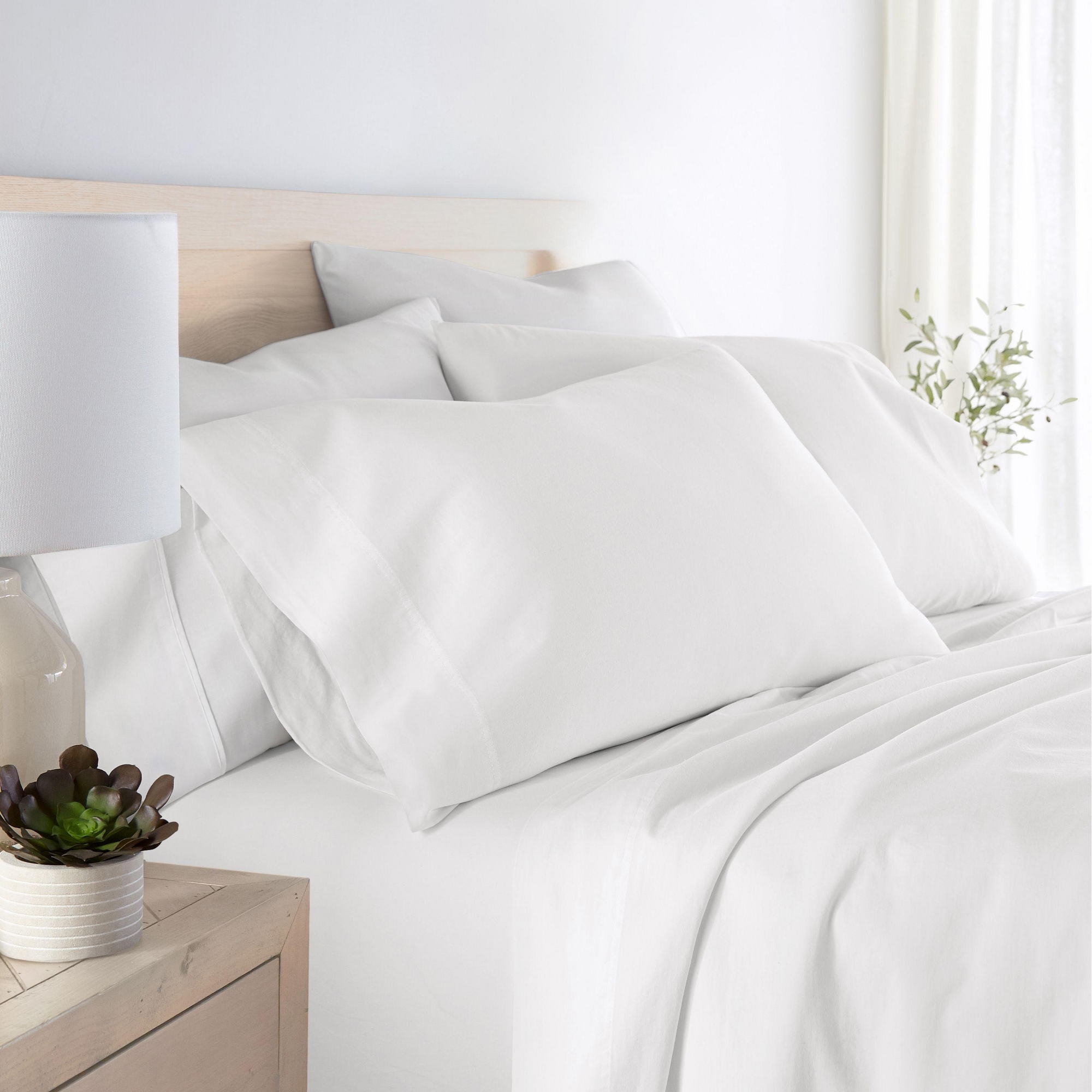 100% Cotton 300TC Pillowcases - Set of 2 - Becky Cameron, White, Standard