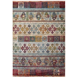 Modway Tribute Nala Distressed Vintage Floral Lattice 8x10 Area Rug - 1 of 4
