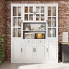 Famapy 63"W Large Storage Cabinet Display BookShelf With Glass Doors White - 4 of 4