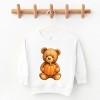 Watercolor Pumpkin Bear - Kids Youth Sweatshirt and Kids Toddler Sweatshirt - 2 of 2
