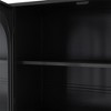 Wall Mounted Kitchen Sideboard, Wall Cabinet with 4 Glass Doors, Bottom Open Shelf,Wall Mount Minimalist Cabinet - 3 of 4