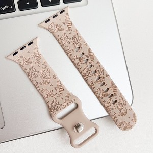 HTUTWOO Apple Watch Band, Mermaid Pattern Soft Silicone Strap 38/40/41/42/44/45/49mm, Compatible with iWatch Series 10 9 8 7 6 5 4 3 2 1 SE Ultra - 1 of 4