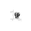 Black Bow Jewelry Sterling Silver Antiqued Heart Shaped Wings Bead Charm - 3 of 4