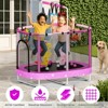 Hooseng 60" Oval Trampoline for Kids, 5 FT Indoor & Outdoor Toddler Trampoline with Safety Enclosure, Adjustable Gymnastics Bar, Swing & Toys - 3 of 4