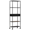vidaXL Industrial Style Book Cabinet with Drawer - Rough Mango Wood & Black Powder-Coated Iron Stand - 23.6"x13.8"x70.9" - 4 of 4