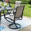 Patio Set with Steel Table with 1.57" Umbrella Hole & 360 Swivel Sling Arm Chairs - Captiva Designs - 4 of 4