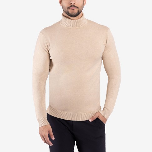 Oscar de la fashion Renta Mens Oatmeal Chunky Cotton Blend Turtleneck Sweater - XL