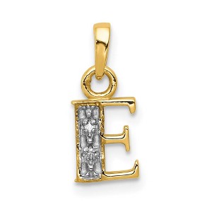 Black Bow Jewelry The Chloe Mini Diamond Accent initial E Pendant in 14k Yellow Gold - 1 of 4