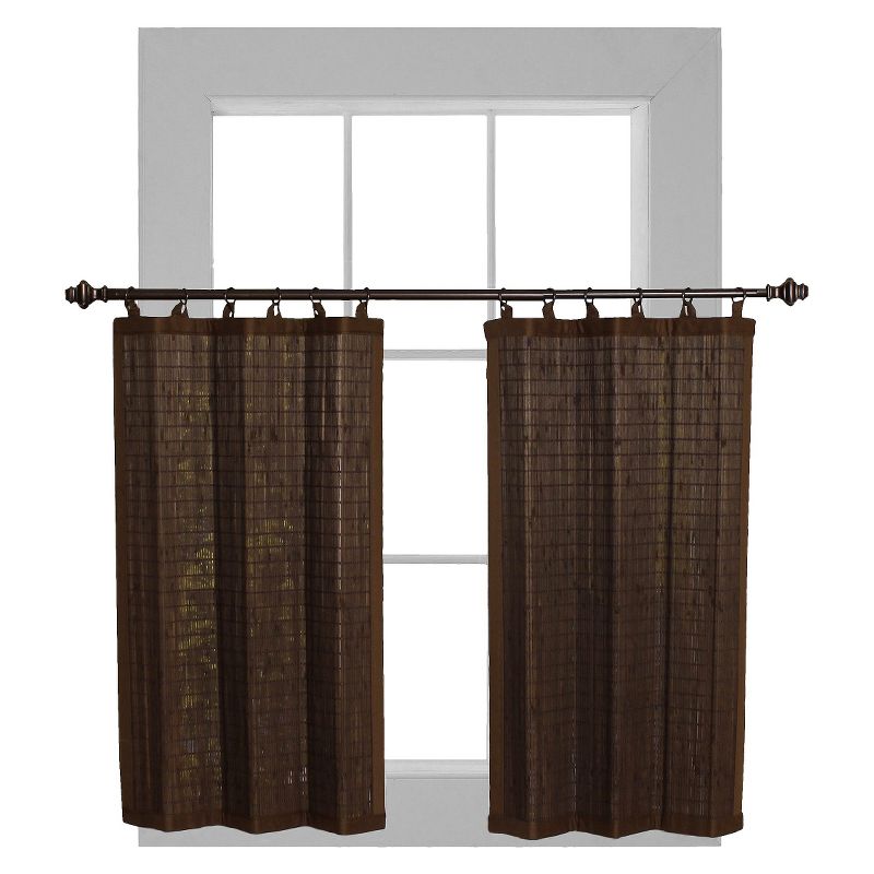 2pk 24"x36" Light Filtering Rayon From Bamboo Window Curtain Tiers - Versailles, 1 of 7