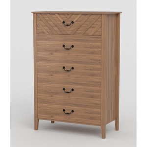 5-Drawer Dresser for Bedroom, 45.2" Tall Vertical Storage Chest, White Wood Closet Organizer - 1 of 4