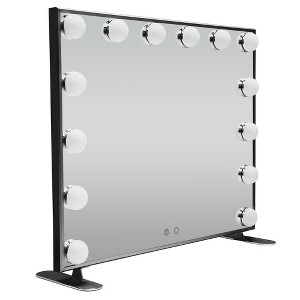 Impressions Vanity Hollywood Touch Duo Tone Wide Lighted Makeup Mirror for Desk - 1 of 4