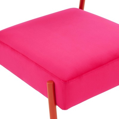 Jolene Hot Pink Velvet and Pine Accent Chair