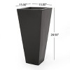 Okak 13"W Modern Tapered Planter Pot, Large Indoor/Outdoor Plant Pot for Trees & Floor Plants, No Assembly - 3 of 4