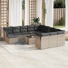 vidaXL 13 Piece Patio Sofa Set with Cushions Gray Poly Rattan - With Table - 2 of 4
