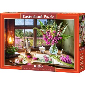 1000 Piece Jigsaw Puzzle, Still Life with Violet Snapdragons, Classic interior, Window view, Garden puzzle, Adult Puzzle, Castorland C-104345-2 - 1 of 4