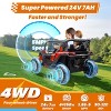 JOYRACER 24 Volt 4X4 Ride on Toys with 2 Seat, 600W Power UTV Car 4 Wheeler for Big Kids with Remote Control, Storage, 3 Speeds, Bluetooth Music - 2 of 4