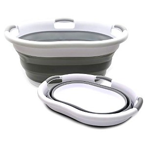 SAMMART 36L (9.5 Gallon) Collapsible Plastic Laundry Basket-Oval Tub - 1 of 4