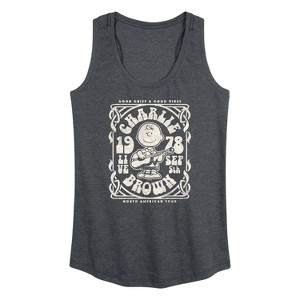 Women's - Peanuts - Charlie Brown Tour Graphic Racerback Tank - 1 of 4