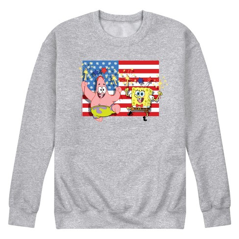 Men's - SpongeBob SquarePants - Patrick Sparkers Flag Graphic Fleece Sweatshirt - image 1 of 4