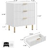 3 Drawer Dresser for Bedroom, Fluted Modern Nightstand with Deep Drawers, Chest of Drawers with Wide Top, Wooden Dresser Organizer - 2 of 4