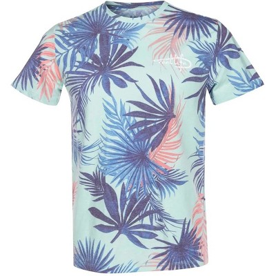 Reel Life Tropical Oasis AOP Ocean Washed T-Shirt - Misty Jade